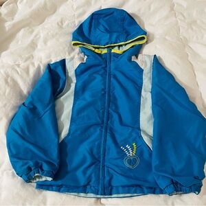 Cherokee Vibrant Blue Kids Raincoat with Heart Embroidery